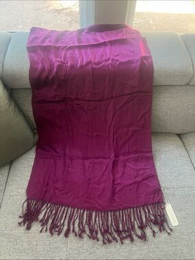 Charming Charlie Plum Fringe Scarf Wrap